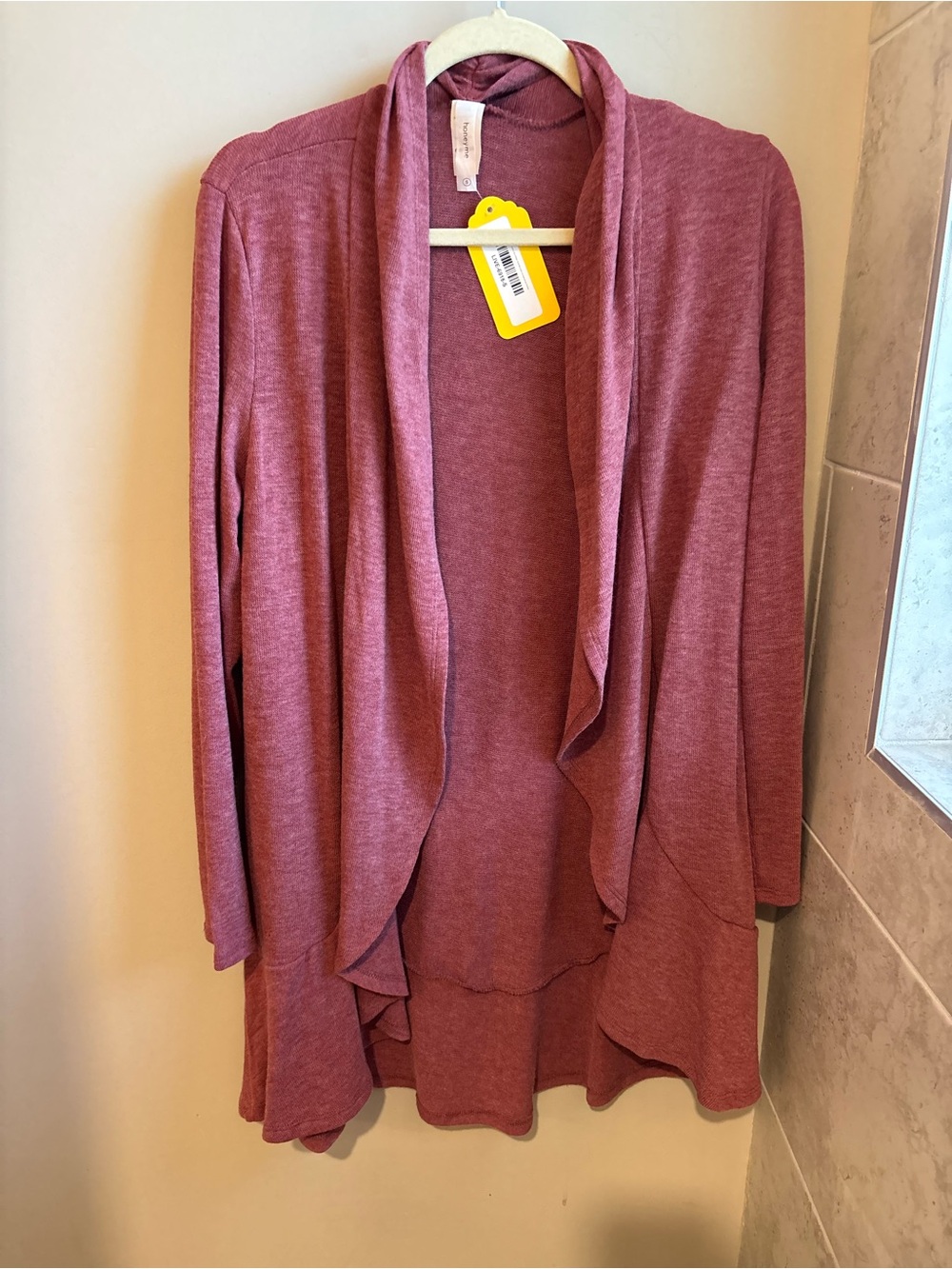 Honeyme Open-Front Draped Cardigan - Rose Mauve